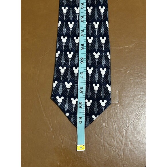 The Disney Store Golf Necktie Unisex Blue White Mickey Mouse 100% Silk Classic‎ - Picture 6 of 8